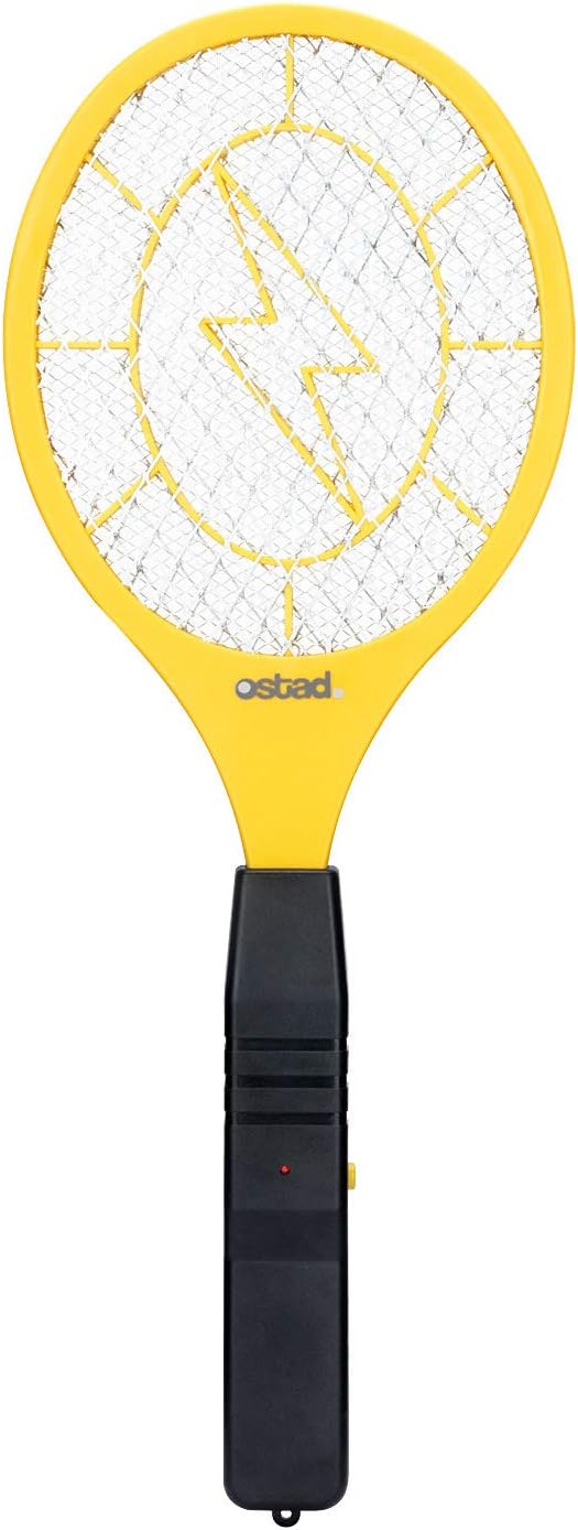 Ostad Electric Fly Swatter Racket โ Bug Zapper Racquet โ Handheld Bug, Insects, Fly & Mosquito Zapper Racket Killer for Indoor and Outdoor โ AA Batteries Included