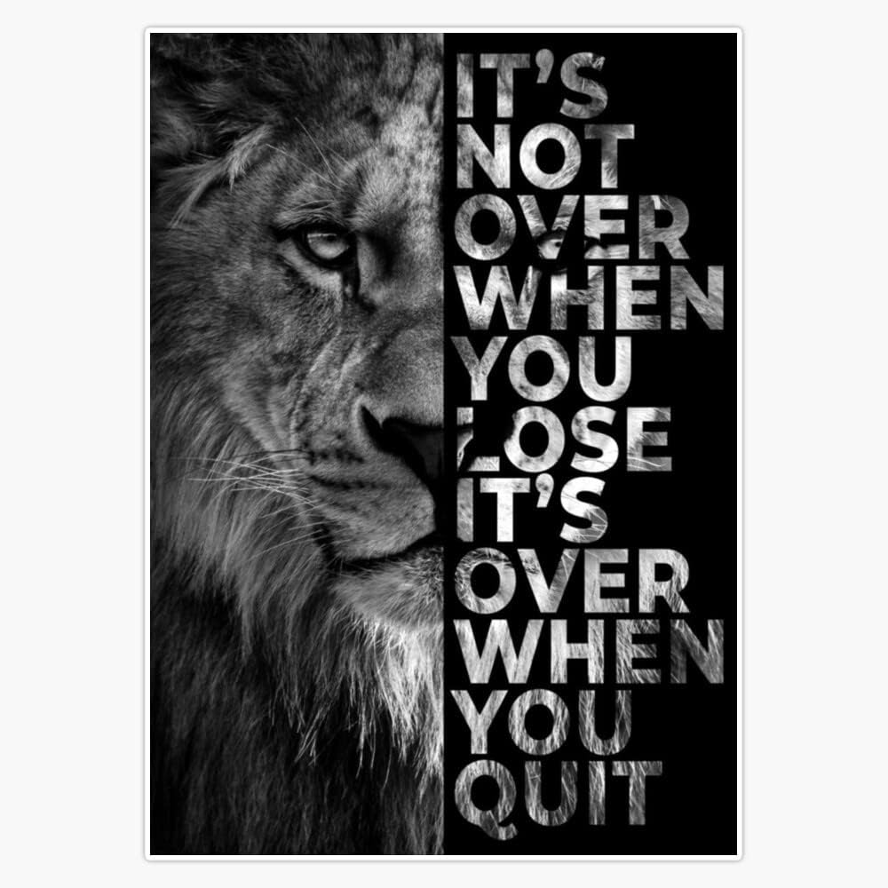 Vision Signs Never give up - Lion Bumper Sticker Vinyl Decal 5