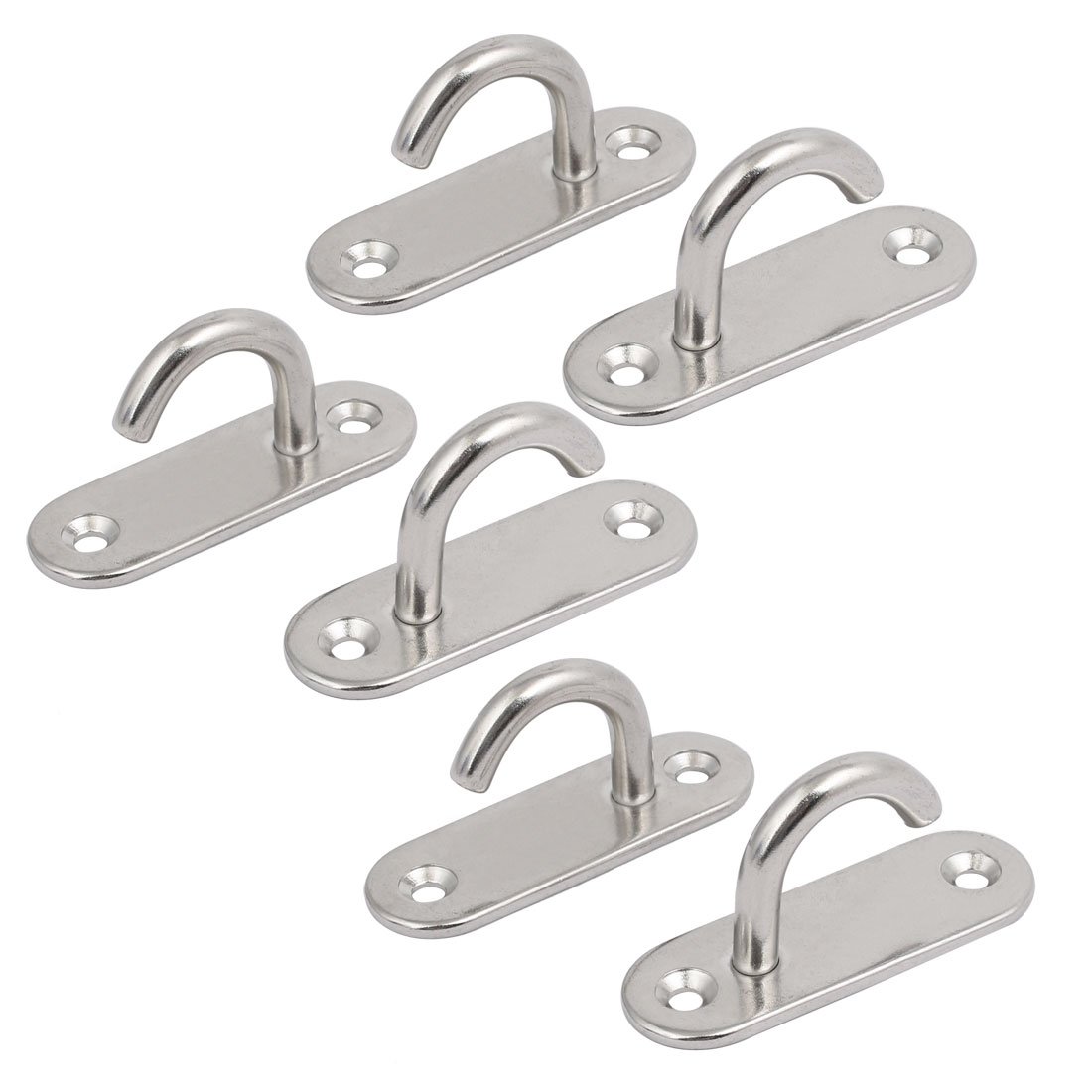 Aexit 304 Stainless Home Hardware Steel 6mm Thick Open Ring Oblong Sail Shade Pad Eye Plate 6pcs Model:68as255qo19