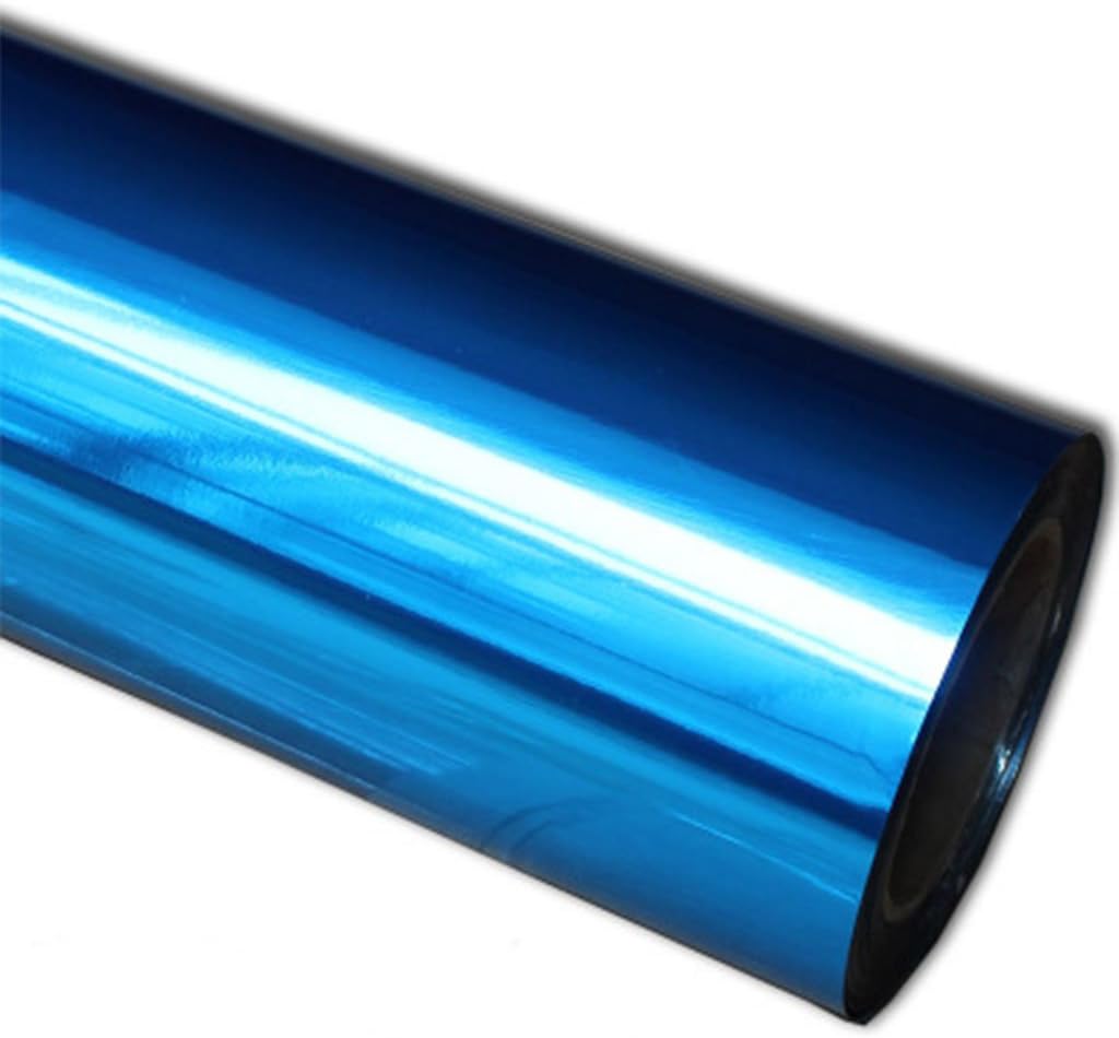 36"X60" (3FTX5FT) Chrome Blue Mirror Gloss Vinyl Wrap Sticker Decal Film Sheet with Bubble Free