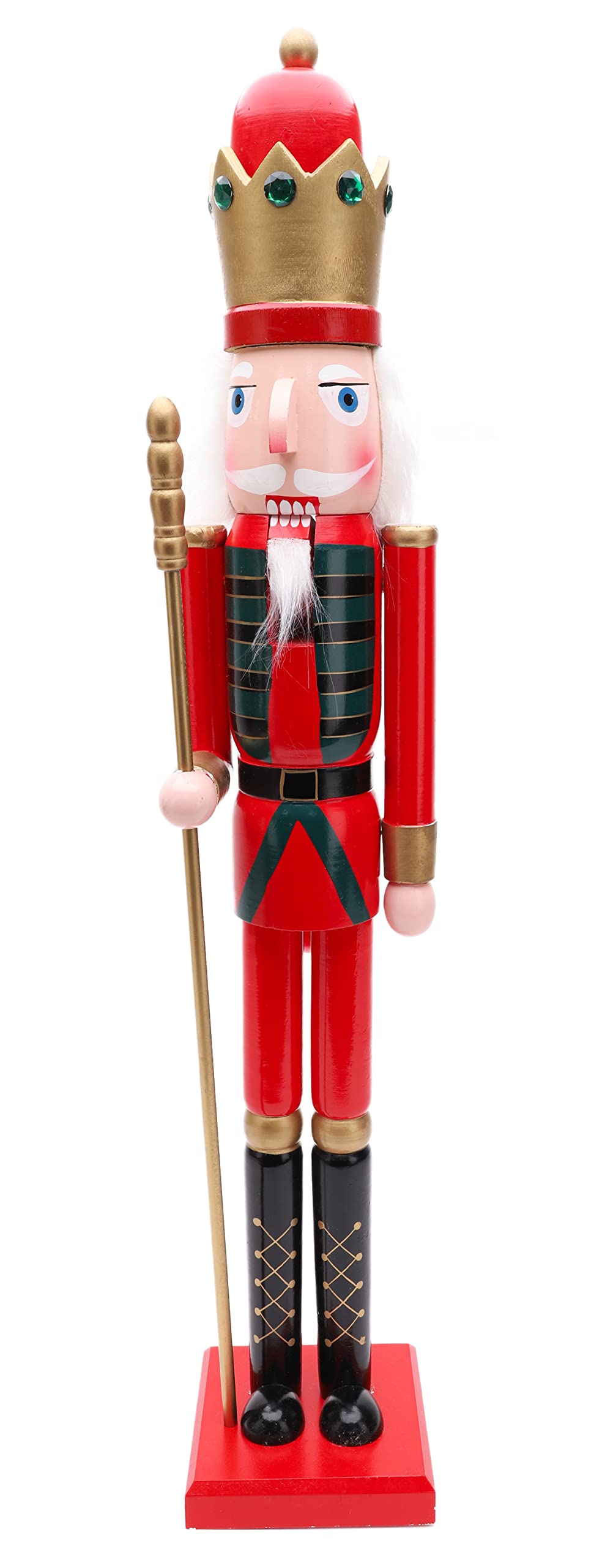 Toyland Red & Blue Toyland® 36 Inch Standing Nutcracker King With Staff - Traditional Christmas Decorations.