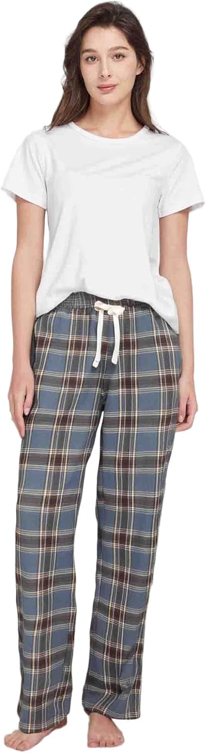 Women's Cotton Flannel Pajama Pants, Soft Lounge Bottoms with Pockets - Image 2