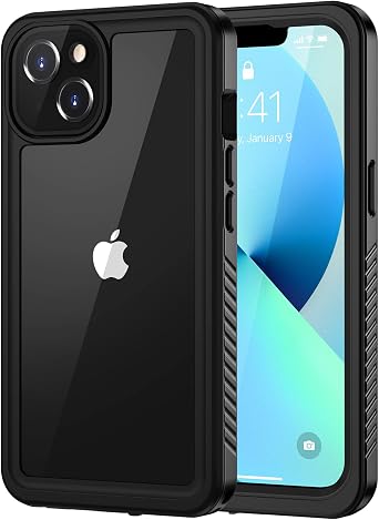 Lanhiem for iPhone 13 Mini Case, IP68 Waterproof Dustproof Shockproof Cases with Built-in Screen Protector, Full Body Sealed Protective Front and Back Cover for iPhone 13 Mini, 5.4 inch Black