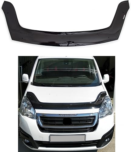 BMY - Deflector de capó / protector de insectos delantero compatible con Peugeot Partner 2015-2018 Protector de capó | Partículas e insectos |