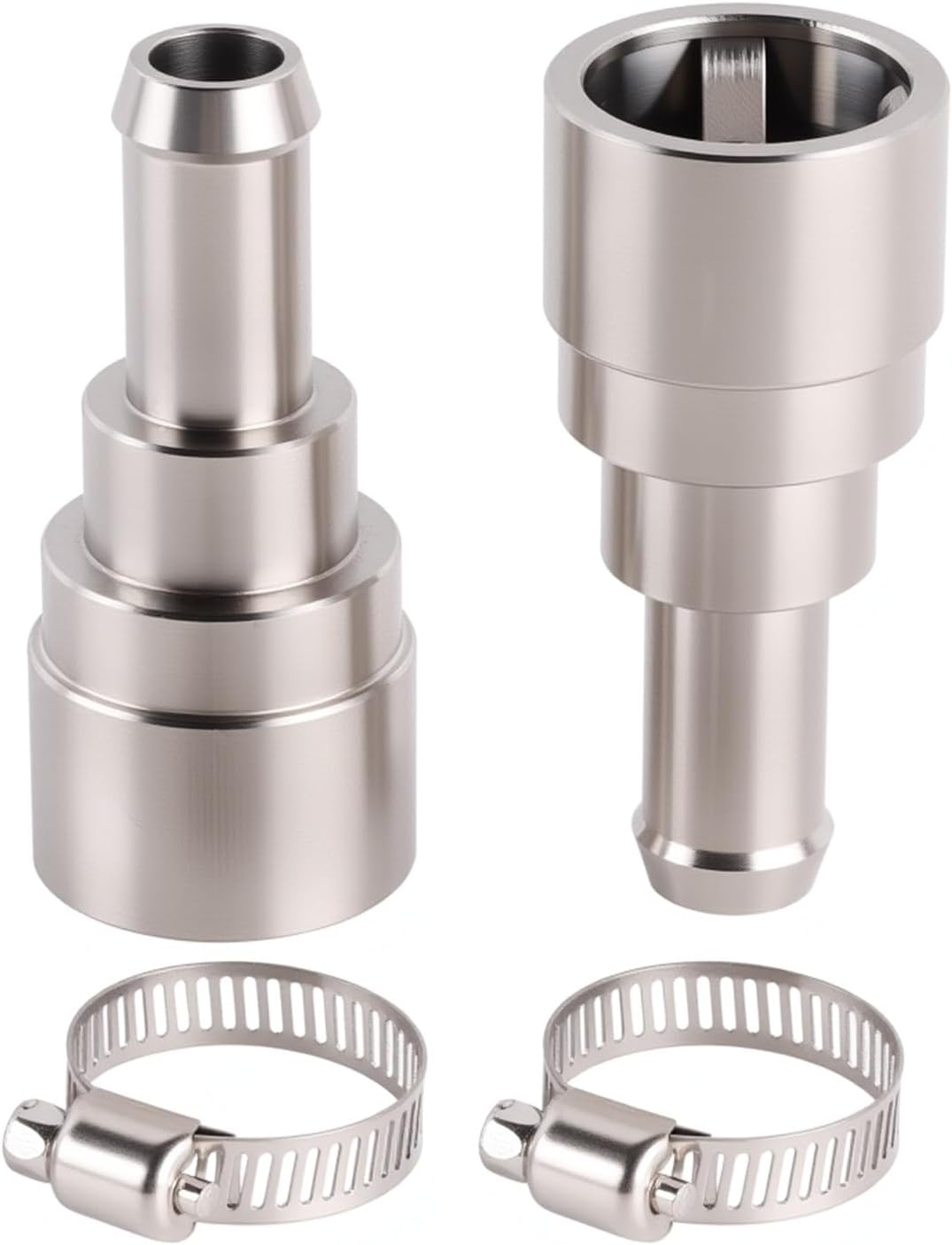 2PCS Heater Core Hose Connectors 15032062 800-409HP – Stainless Steel 3/4" Tube to 5/8" Hose Inlet/Outlet Fittings for Coolant Line Replacement