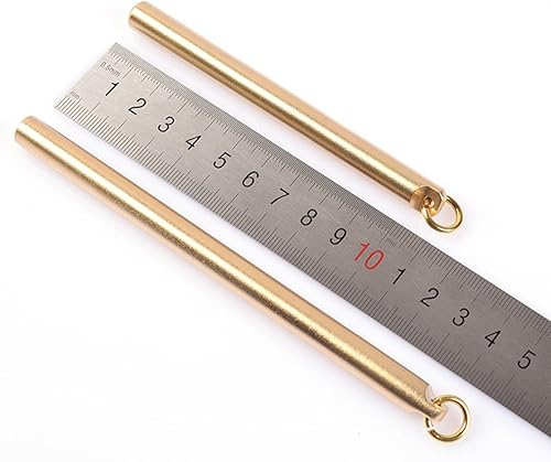 Miniatura 3 de Pluma de letrero de latón macizo, bolígrafo portátil de bolsillo EDC con anillo