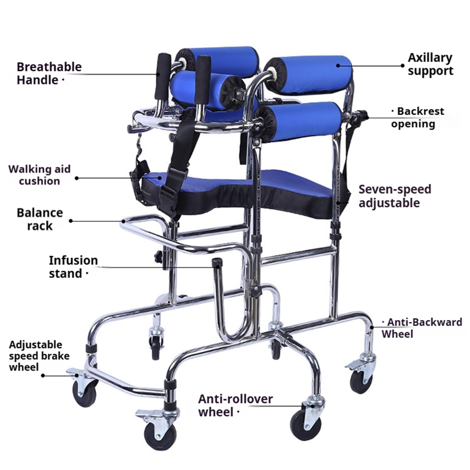 Andador portátil para niños con parálisis cerebral, andador plegable, ligero y ajustable, para adolescentes con necesidades especiales.