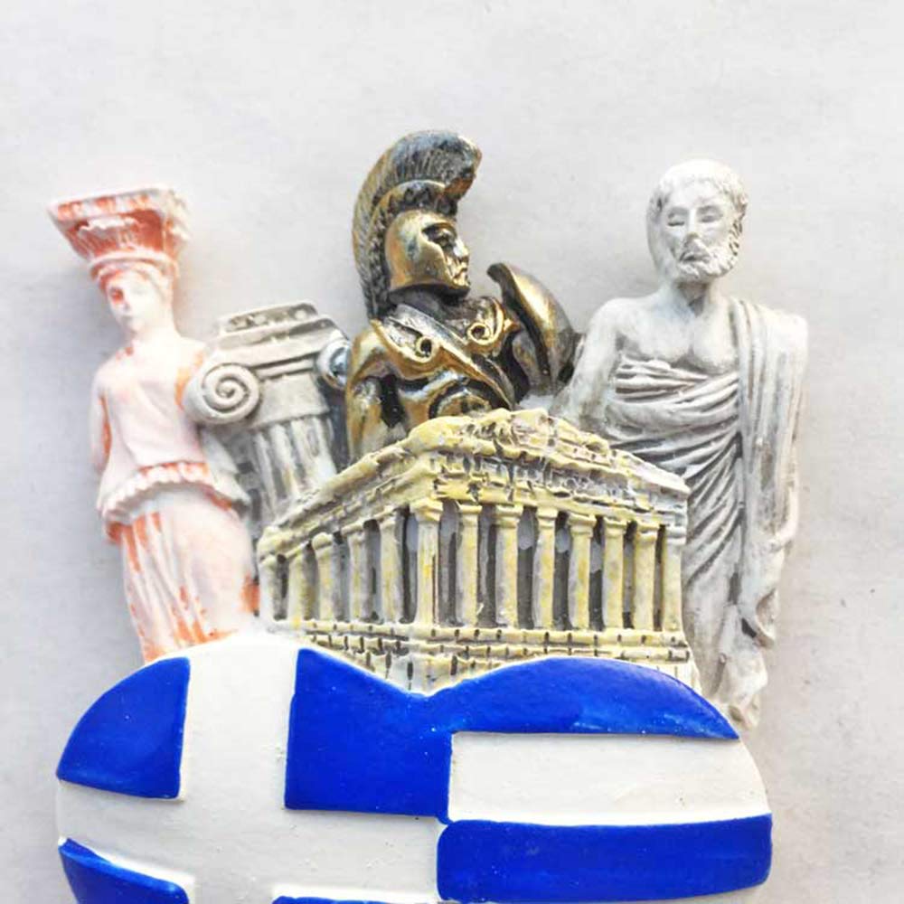 Magnete Frigorifero Grecia Bandiera A Forma Di Cuore 6x9 Cm – Souvenir Di Viaggio In Resina – Decorazione Casa E Cucina