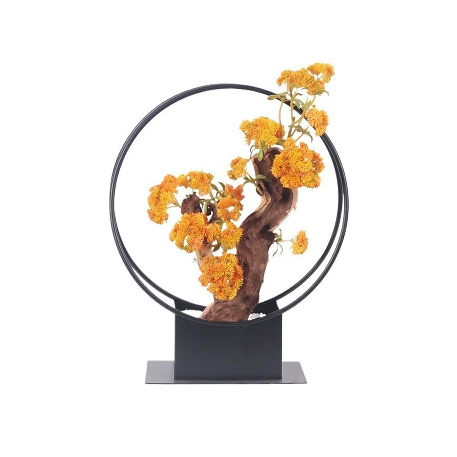 Bx9rE7tK3g Faux Flowers with Vase Chinese Metal Frame Cypress Tree Simulation Flower Arrangement Hotel Reception Vintage Artificial Flowers Bonsai Decoration Artificial Flowers