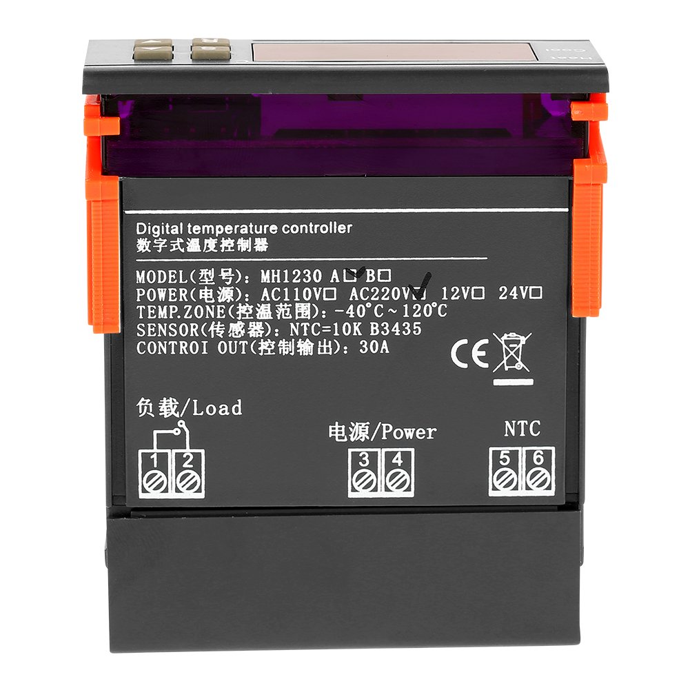 MH1230A AC220V 30A Contrôleur de température numérique d'affichage à LED avec capteur pour régler à la haute et la basse température(Gamme de contrôle de température : -40 ℃ à 120 ℃)