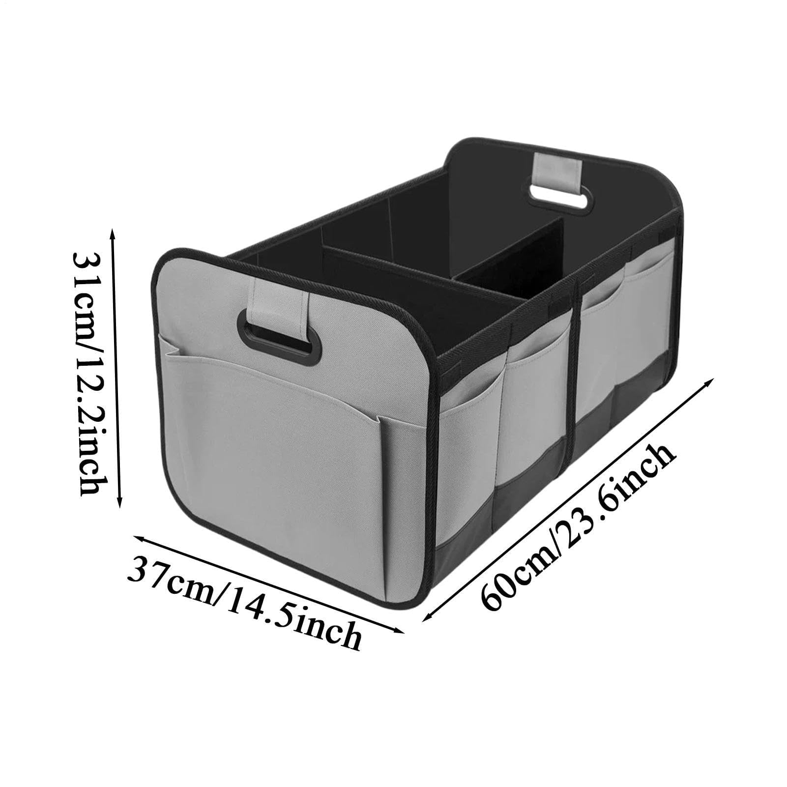 Organizador de maletero con múltiples compartimentos, impermeable, para SUV, camión, RV, furgoneta, sedán, accesorios de coche para interior de automóviles, comestibles, herramientas, gestión de carga