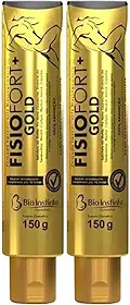 Pomada Fisiofort Gold 150g Kit com 2 Unidades – Alívio de Dores Musculares, Relaxamento e Recuperação Pós-Treino
