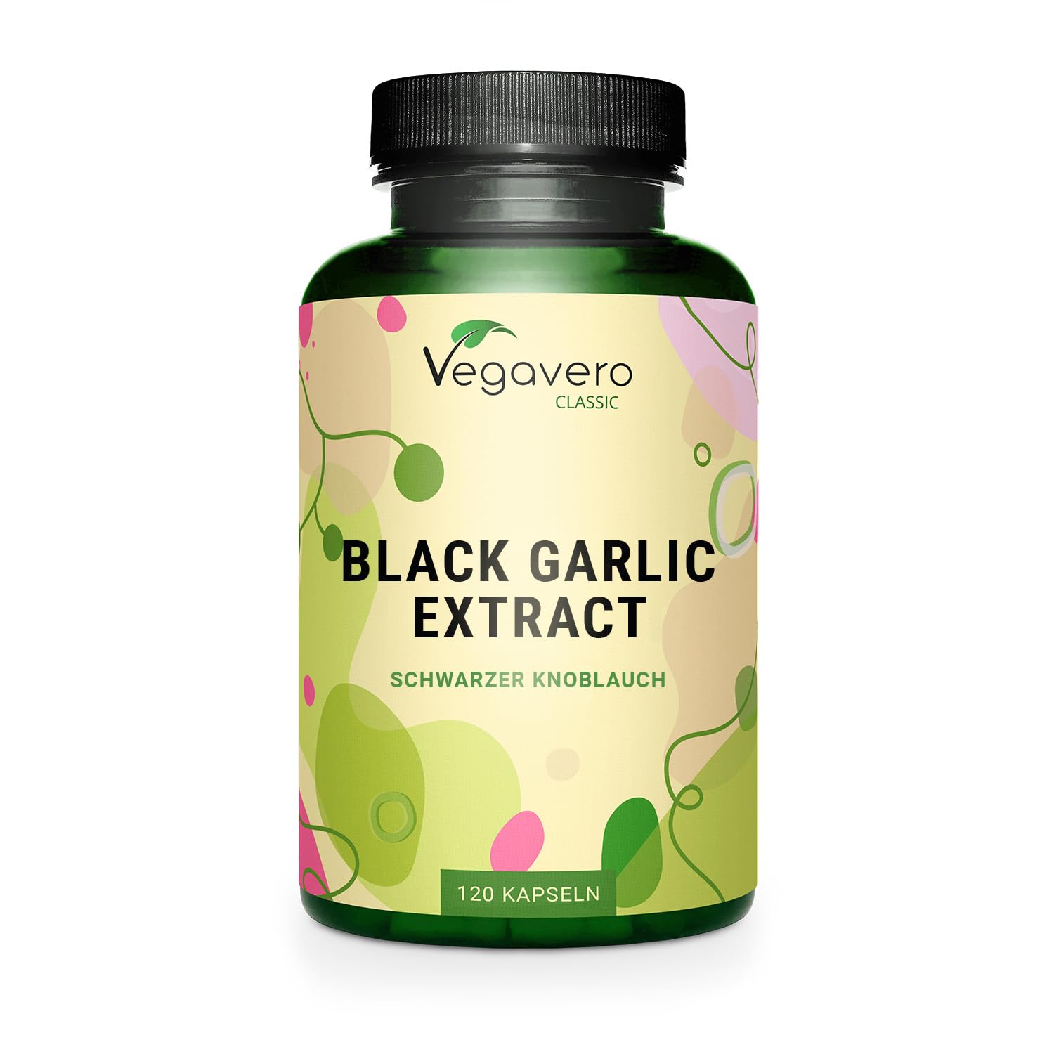 Vegavero Black Garlic Capsules 22,500 mg | High Strength 15:1 Extract | Odourless & Fermented | Standardised SAC | NO Additives, Lab-Tested | 120 Capsules | Vegan