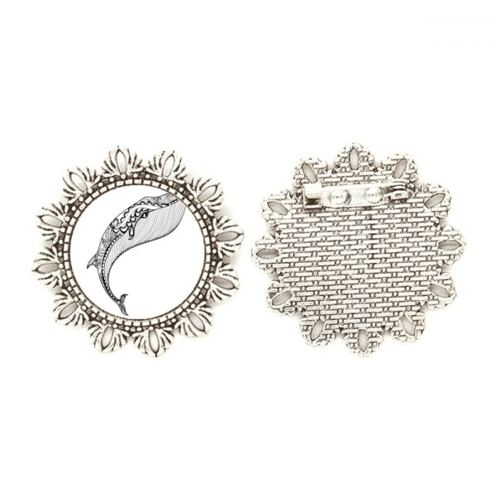 Broche de ballena azul en plata para lucir en abrigos y bufandas 4