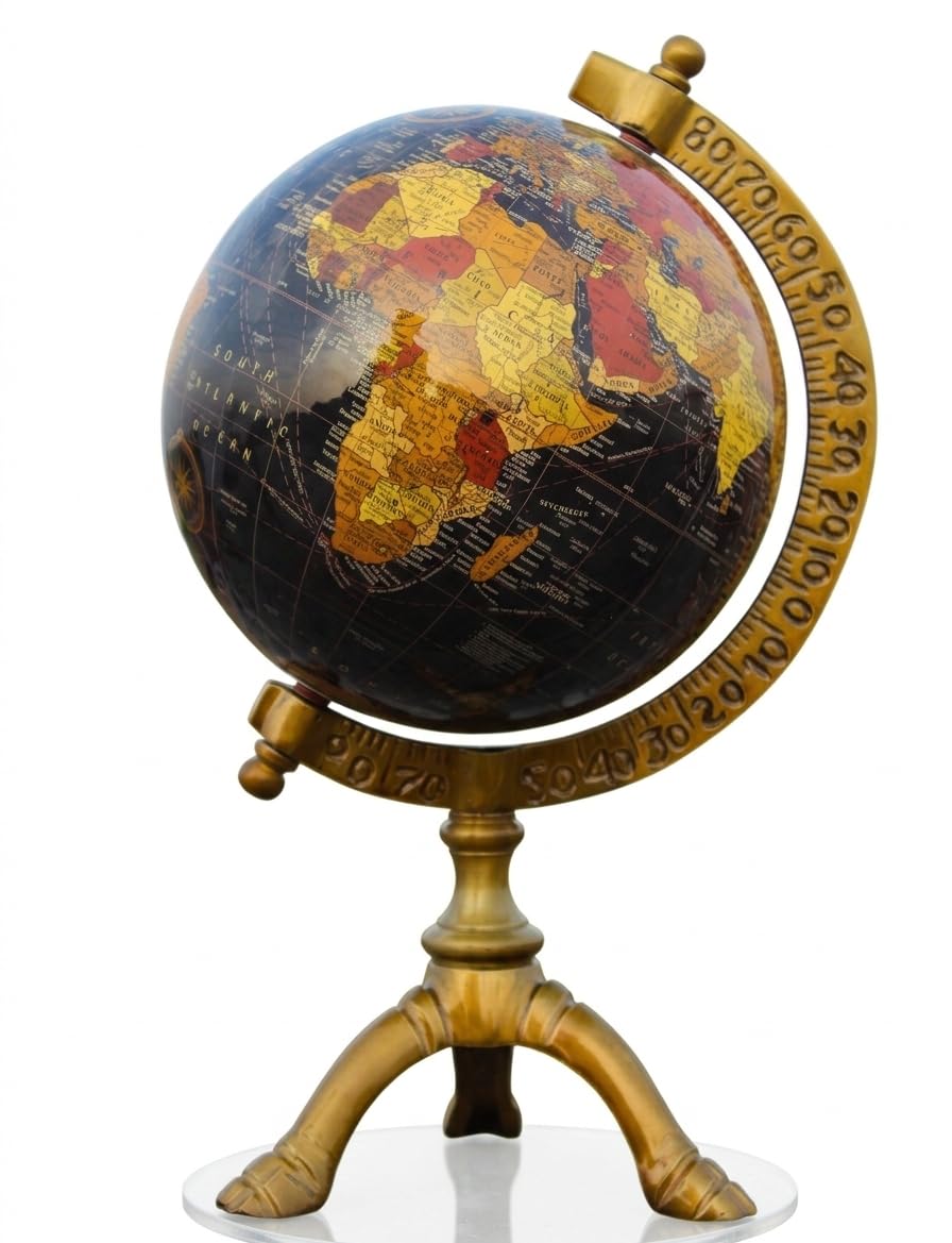 World Globe For Learning & Education's, Antique Black Tripod Desk Educational & Learning Globe.