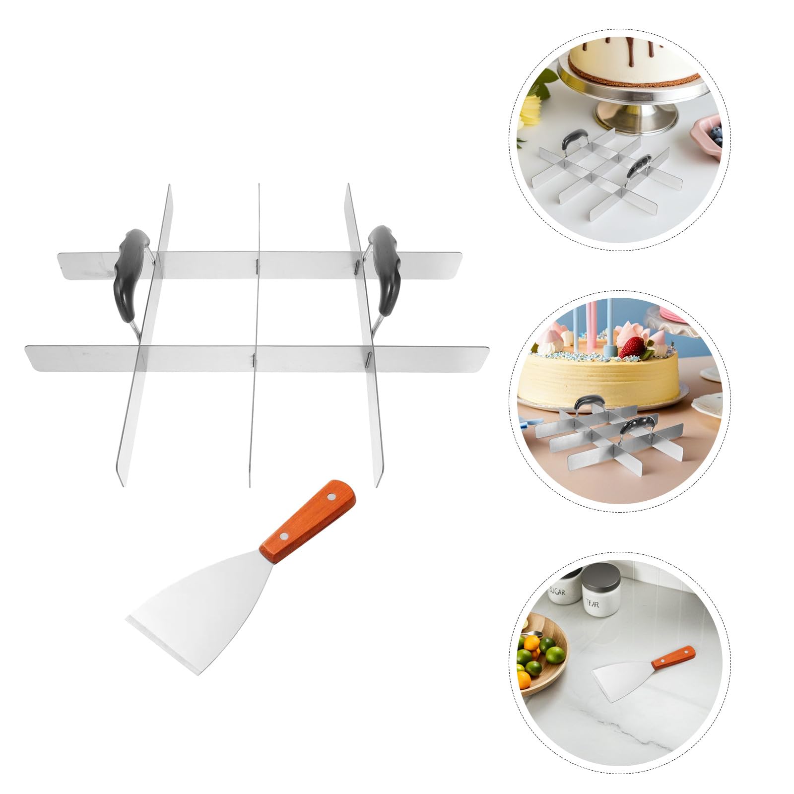 VALICLUD Separador de Tartas y Porciones de Acero Inoxidable 12 Divisiones Espátula para Tiramisú y Postres Herramienta Precisa para Repostería en Cocina Profesional y Doméstica