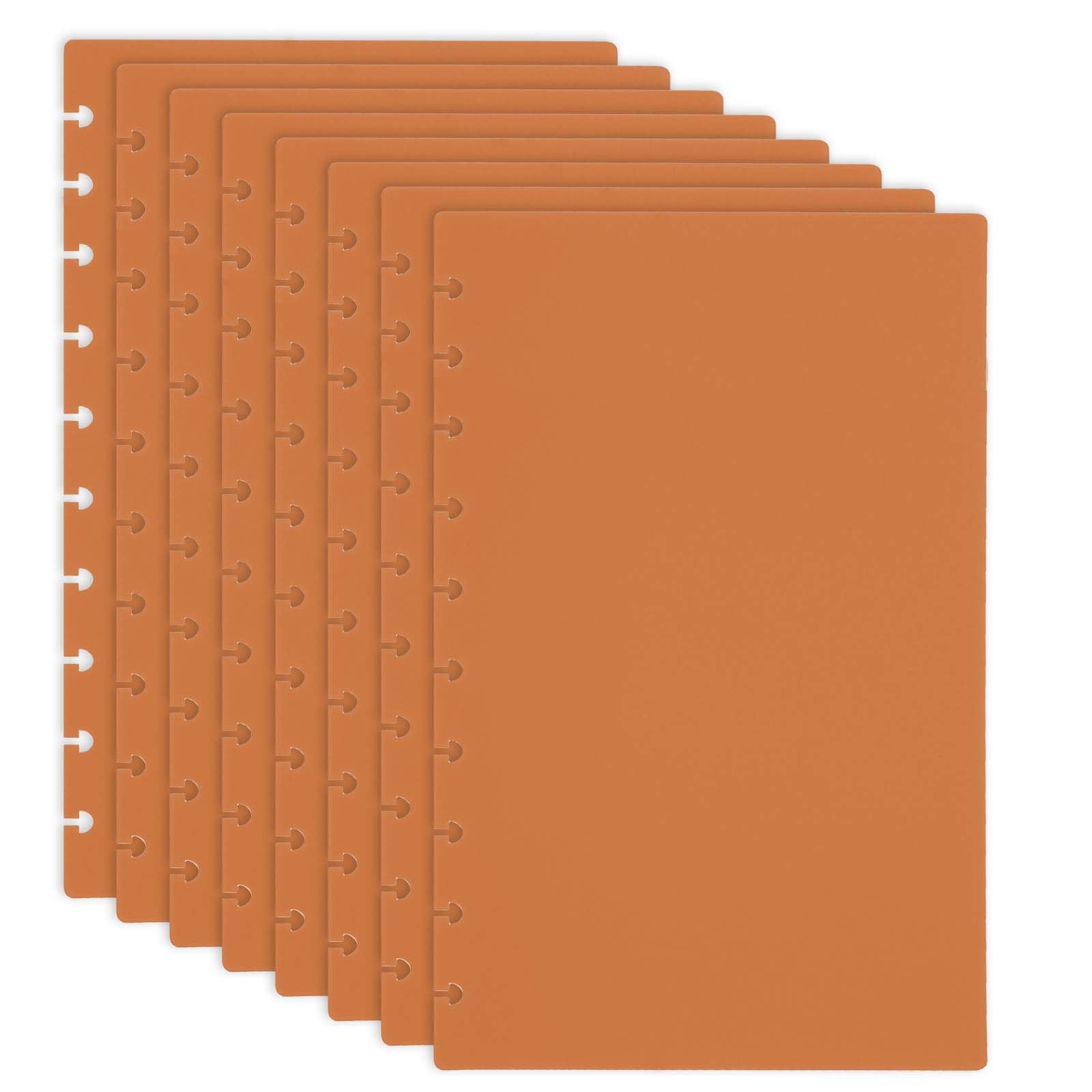 PATIKIL 4 Pair Discbound Notebook Cover, 7.24" x 9.51" Medium Size PP Disc Planner Cover for Arc Notebook Happy Planner Office Product, Brown