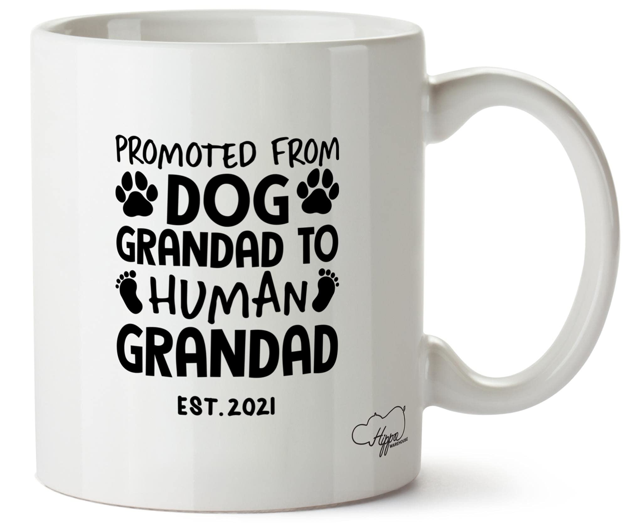 Hippowarehouse Promoted from Dog Grandad to Human Grandad Printed Mug Various Colour Options Ceramic Cup Kitchenware 11oz