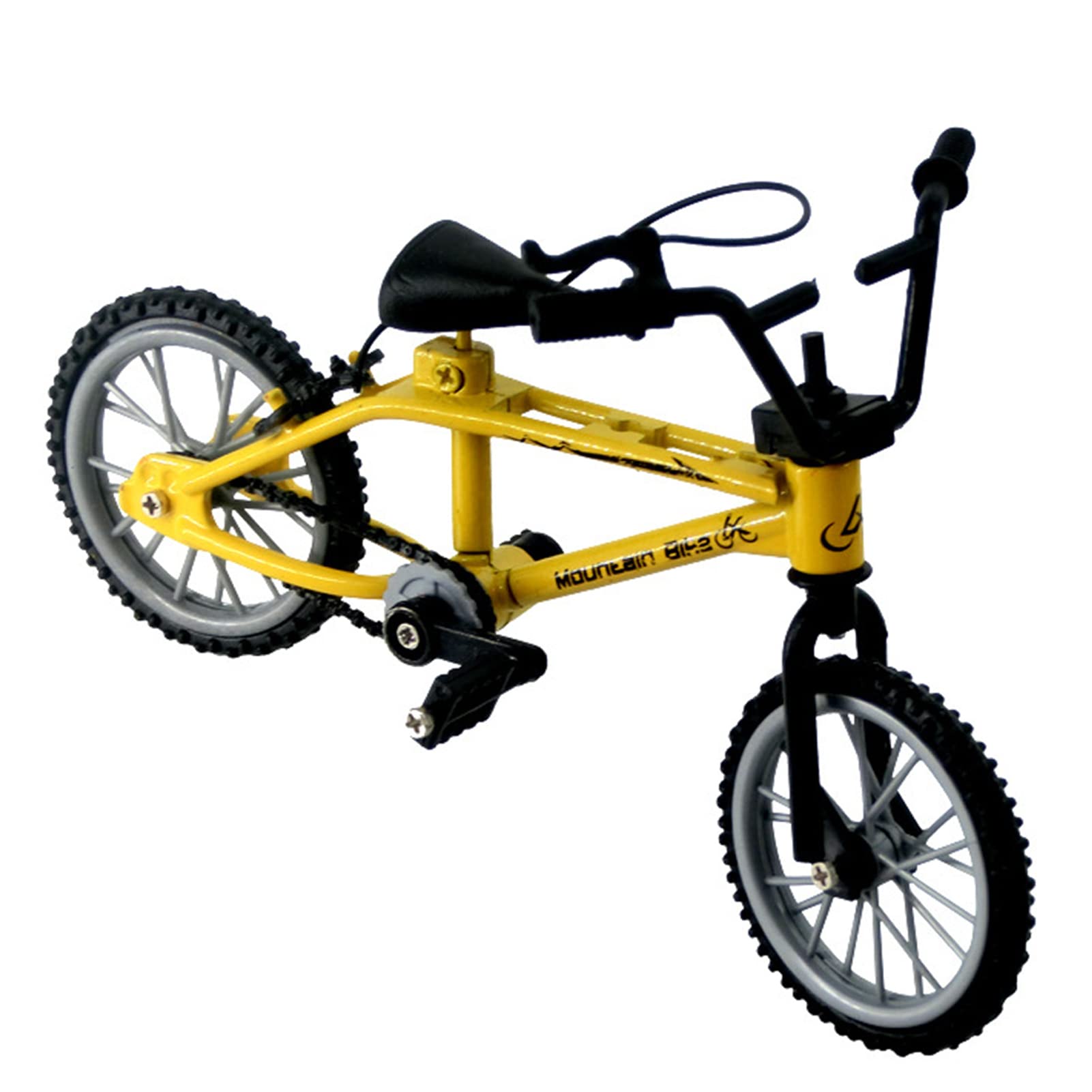 VALINK Finger Bikes BMX,1:10 Scale Model Metal Racing Bike,Finger Toy Mountain Bikes Game Toy Collections Yellow