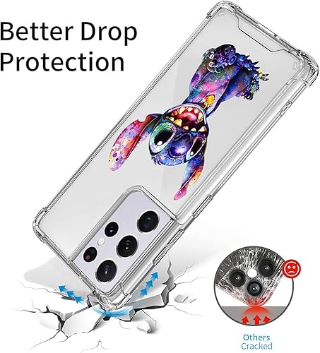 Miniatura 3 de Funda para Samsung Galaxy S21 Ultra 5G de 6.8 pulgadas, con estampado de dibujos animados, transparente, delgada, suave, antiarañazos, cuatro