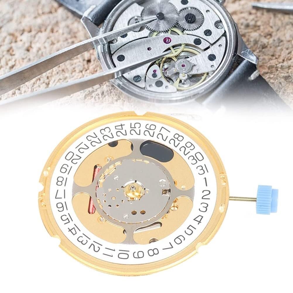 Mechanisches Quarz-Uhrwerk mit hoher Präzision, mit Kalenderscheibe – Design mit drei Zeichen