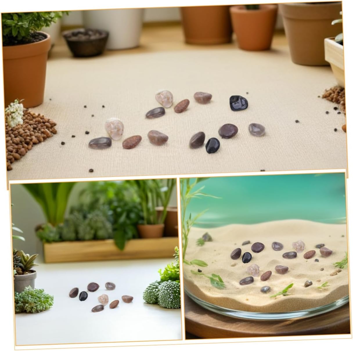 Natural Fish Tank Gravel Stones 2-3cm Polished Stream Pebbles 1500g Aquarium Decorative Rocks for Landscaping Potted Plants and Garden Use
