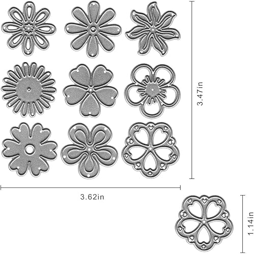 Miniatura 2 de Hying Troqueles de corte de flores de primavera para hacer tarjetas, flores florales troqueladas, patrón de simetría, troqueles de copo de nieve
