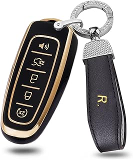 ontto Fit for Ford Lincoln Key Fob Case for MKS MKT MKX Navigator Key Protector TPU Remote Key Shell Anti-Scratched Black
