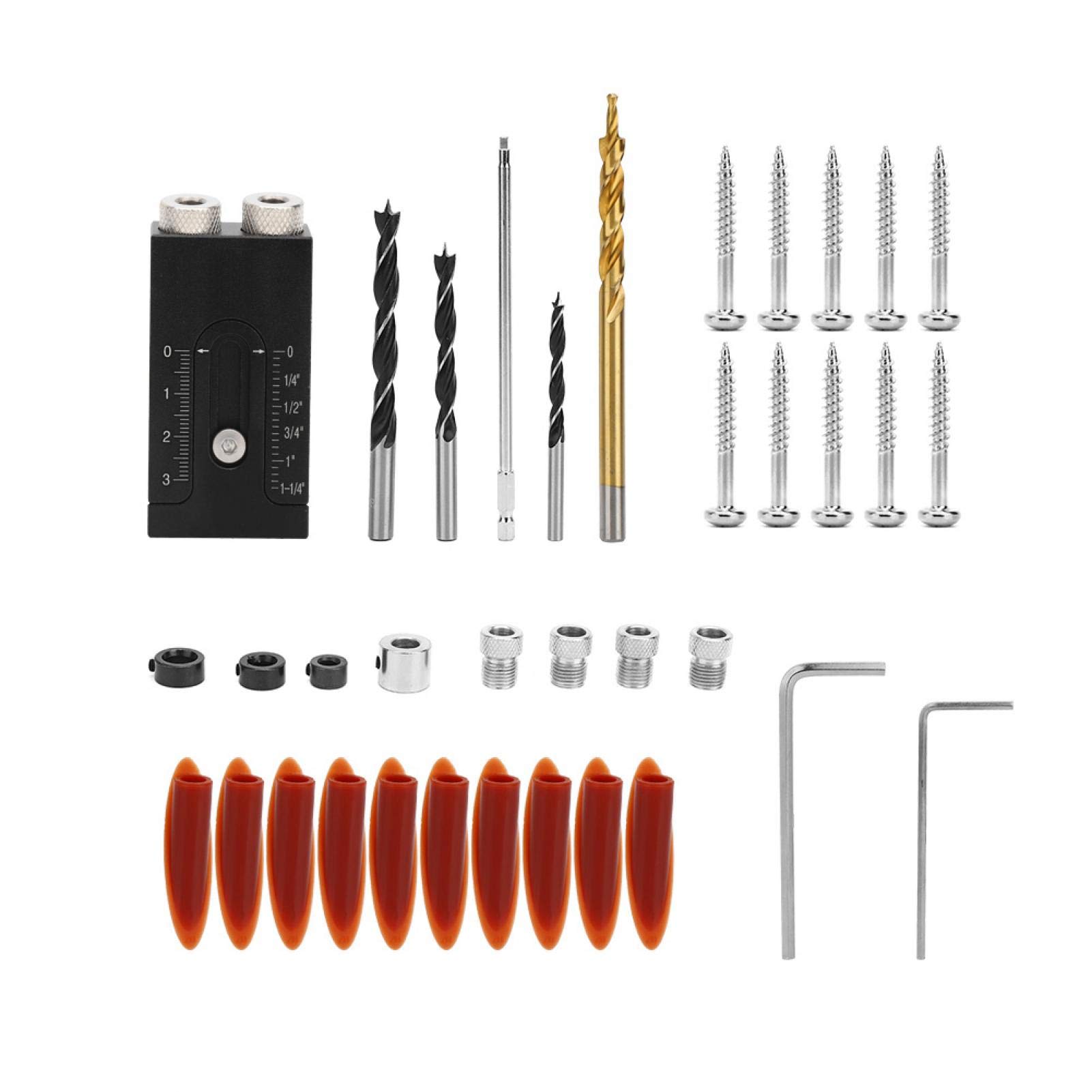 Aleación de aluminio Pocket Hole Jig Kit Oblique Drilling Locator Doble Madera Guías Joint Ángulo Herramienta Carpintería