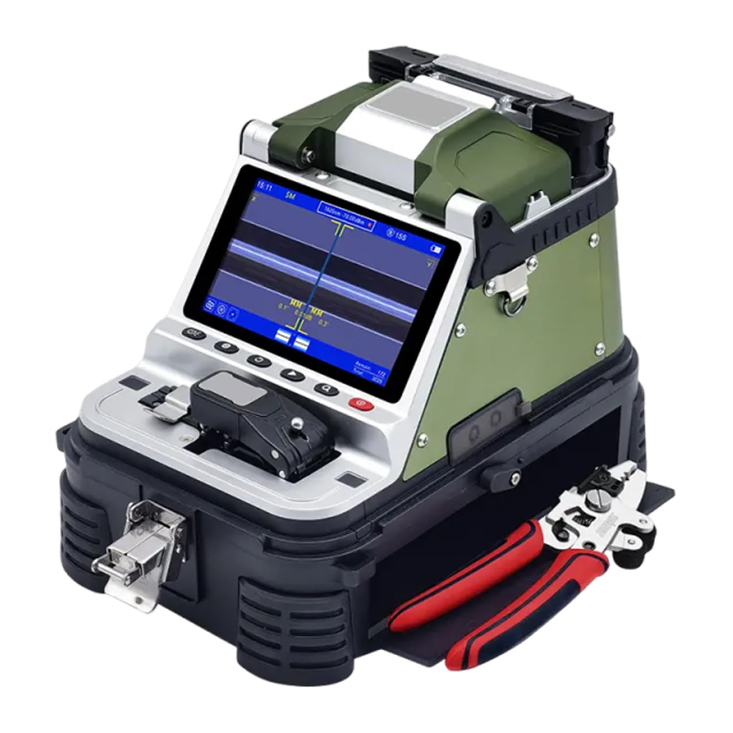 7800mah Fiber Optic Splicer, 6 Motors Fusion Splicer, with 5-Inch LCD Display, 6s Fast Welding, 0.05μm Accuracy, Applicable to Fiber-to-The-Home, Ower Optical Cable, Etc.