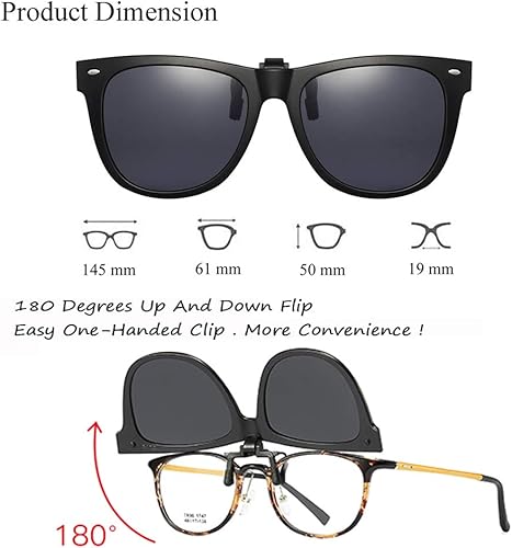 Miniatura 4 de OopsMi Clip-on Sunglasses Polarized Unisex Anti-Glare Driving Glasses With Flip Up for Prescription Glasses