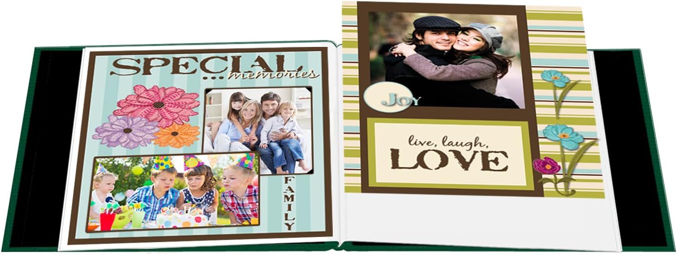 Pioneer Photo Albums 8"x8" Fabric Frame Post Bound Scrapbook, Emerald Green