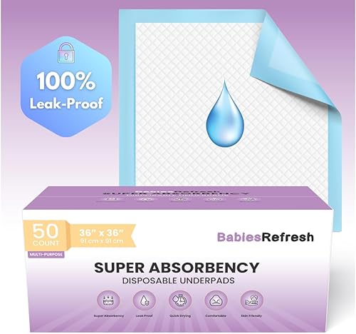 50 almohadillas desechables de superabsorción, de secado rápido a prueba de fugas, para múltiples usos, para bebés, cachorros y adultos, cambiador