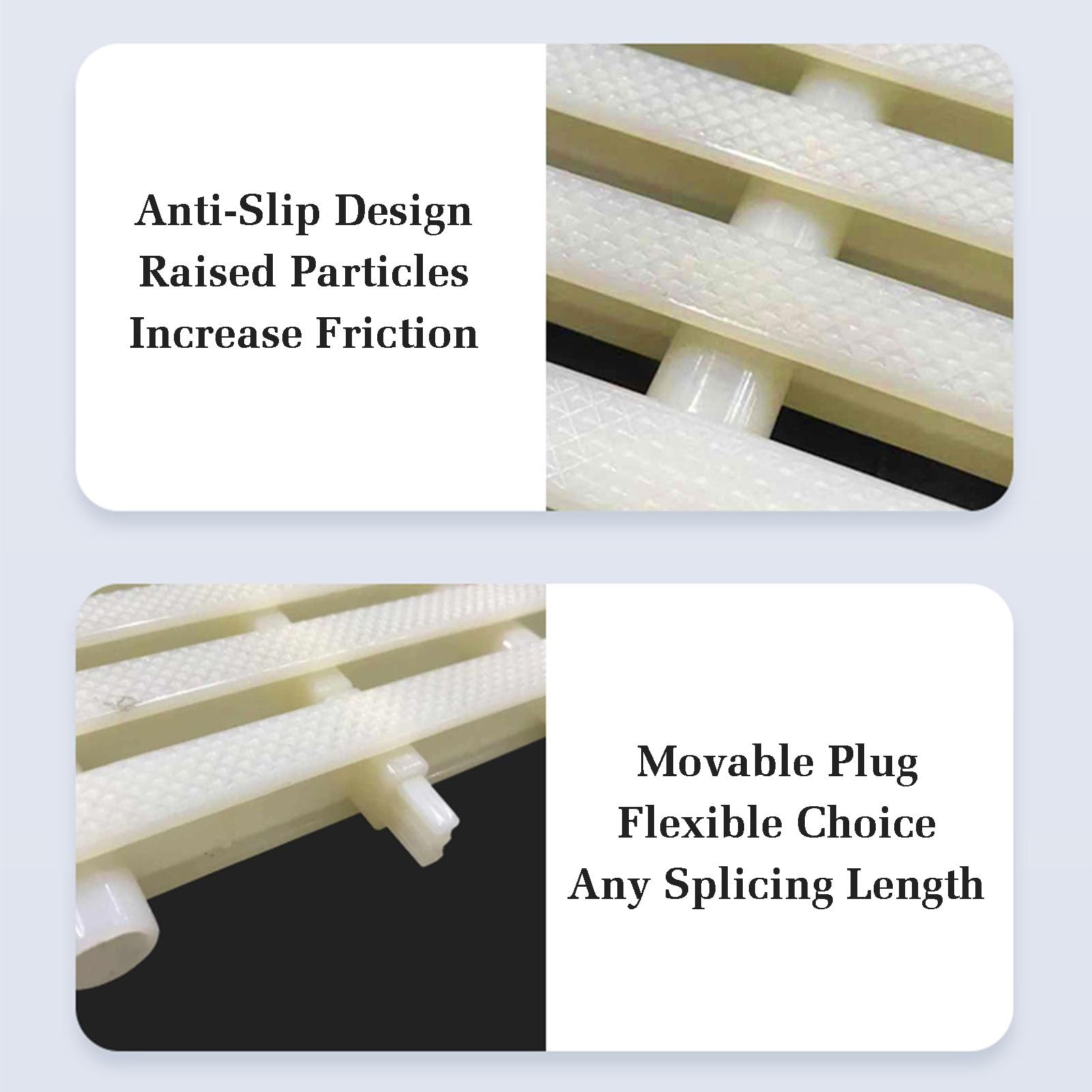 Generico Set di 6 Griglie di Troppo Pieno per Piscina in ABS (18 x 100 cm) - Copertura per Scarico Doccia e Filtro per Pavimento per Interni/Esterni, Ideale per Piscine, bagni e Zone umide.