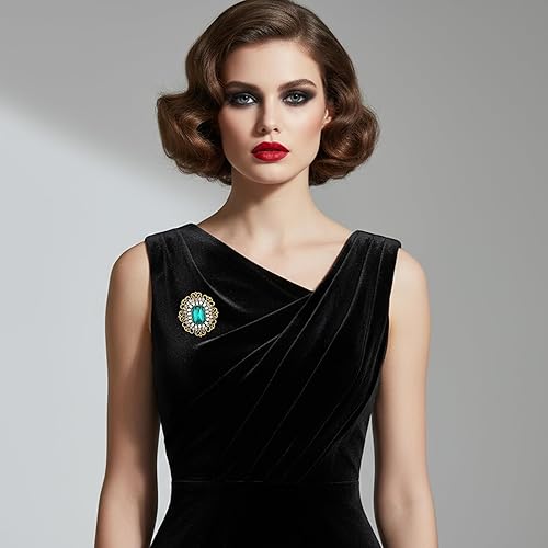 Miniatura 4 de Broche de diamantes de imitación antiguos para mujer, broches victorianos, estilo victoriano, estilo bohemio, estilo victoriano, broches de solapa