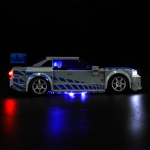 Miniatura 6 de Kit de luz LED para Lego 76917 Speed Champions Fast Building, DIY Furious Nissan Skyline GT-R (R34), kit de iluminación creativa compatible con