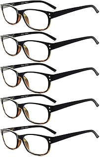Eyekepper Classic Reading Glasses for Men 5 Pack Spring Hinges Readers Black-tortoise Frame +3.50