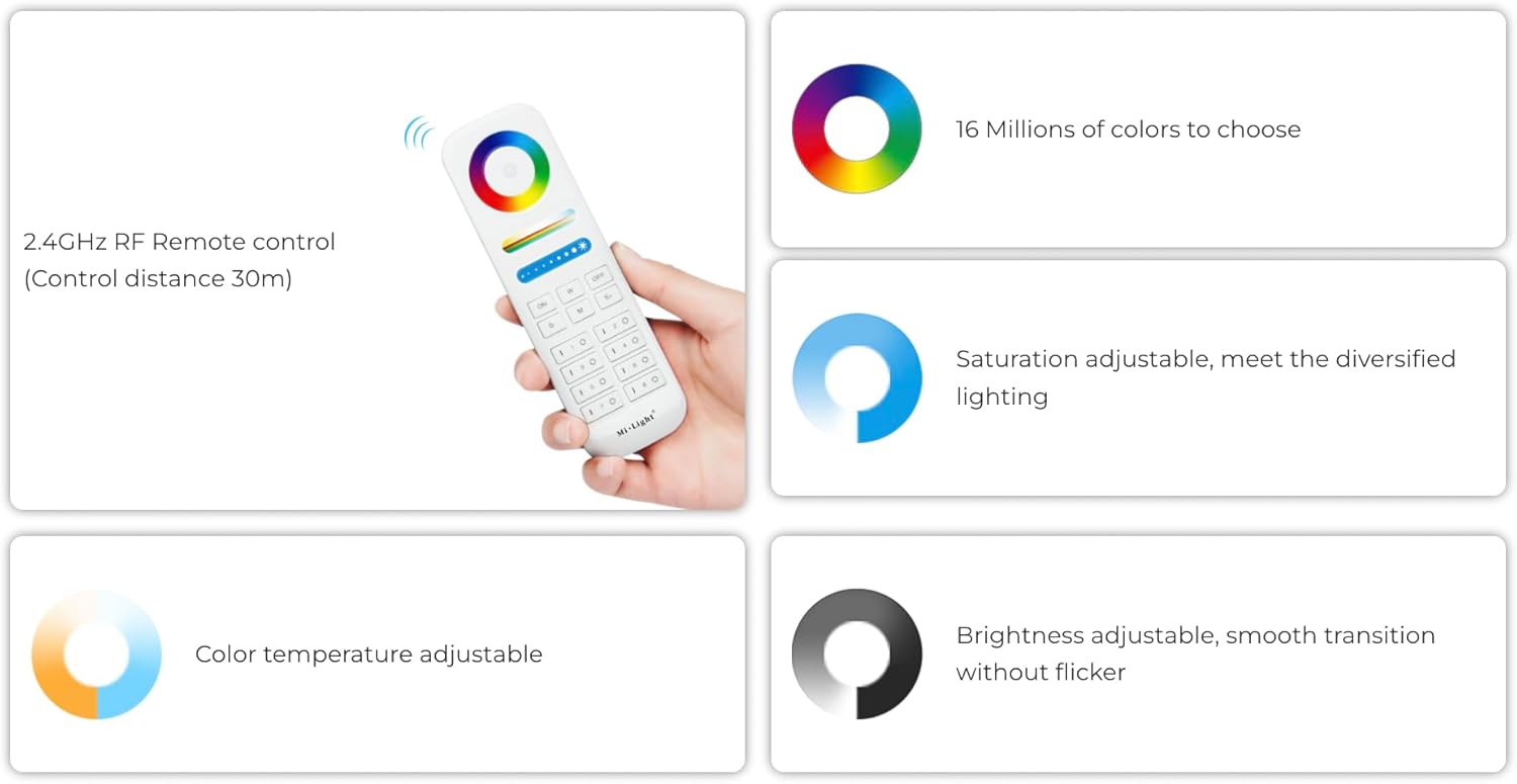 MiBOXER RGB+CCT Magnetic Spotlight Zigbee 3.0 + 2.4G, Magnetic Light, Magnetic Spotlight, RGB+CCT (Zigbee 3.0 + 2.4G), Zigbee Lighting (6W)