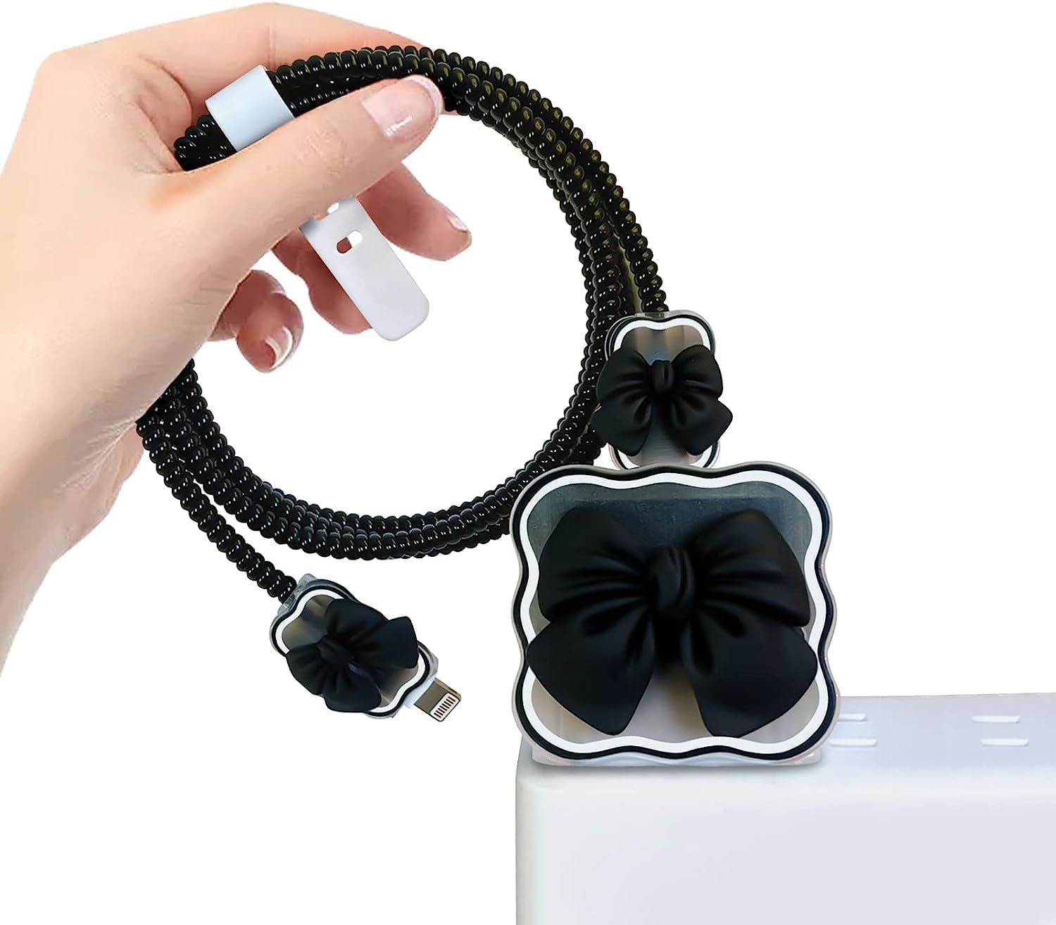 LATALI Cartoon 3D Design Protective Case Compatible with Samsung Galaxy 25W USB-C Power Adapter Charger, Protective Cover for Samsung 25W Power Adapter Charger with Wire Saver. (Bow Black) (B0DBQNXBFH) Amazon Price History, Amazon Price Tracker