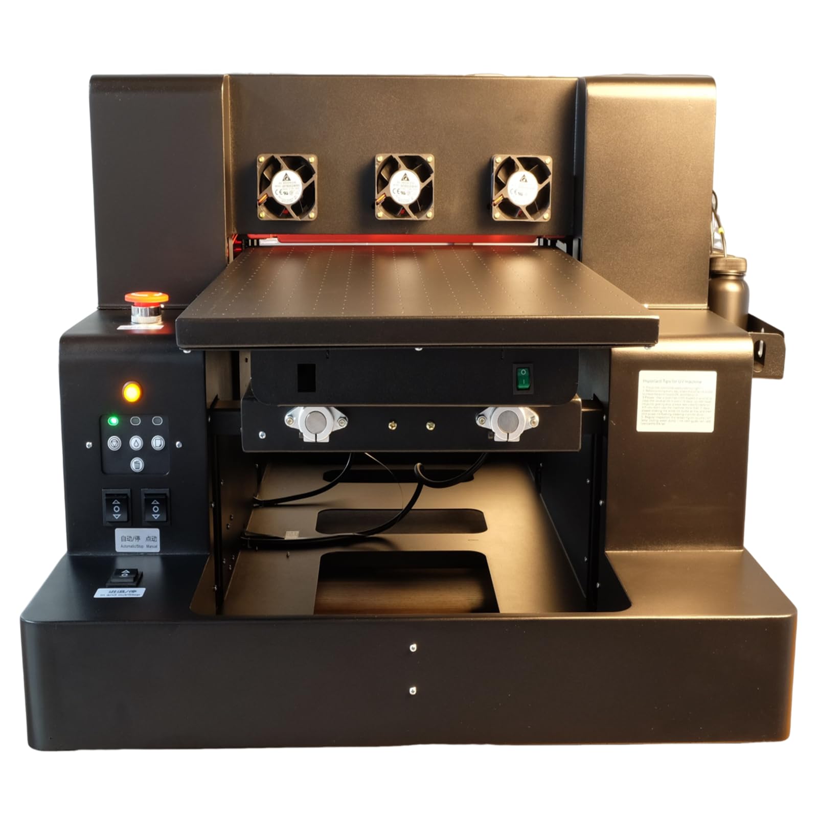 UV Printer Machine, A4 L805 UV Flatbed Printer with Bottle Holder, High Resolution 2880 * 1440dpi, UV DTF Printers for Phone Case Acrylic Metal Leather Photo ABS