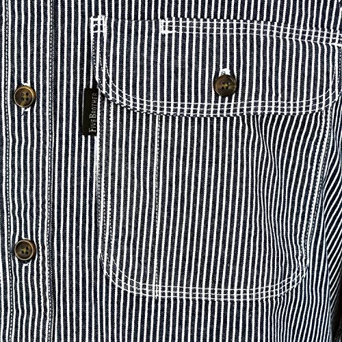 Men's Flex-Denim Long Sleeve Hickory Stripe Logger Shirt | Button Front3