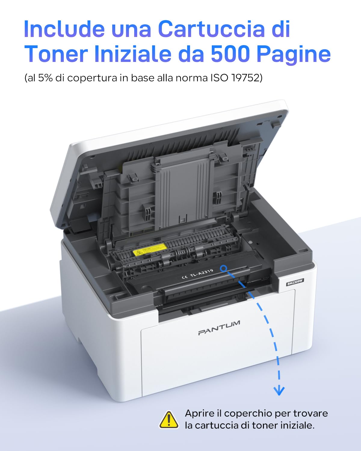 PANTUM BM2309W Stampante Laser Multifunzione WIFI Bianco e Nero, 20 ppm, Bluetooth, USB 2.0, Stampa, Copia e Scansione