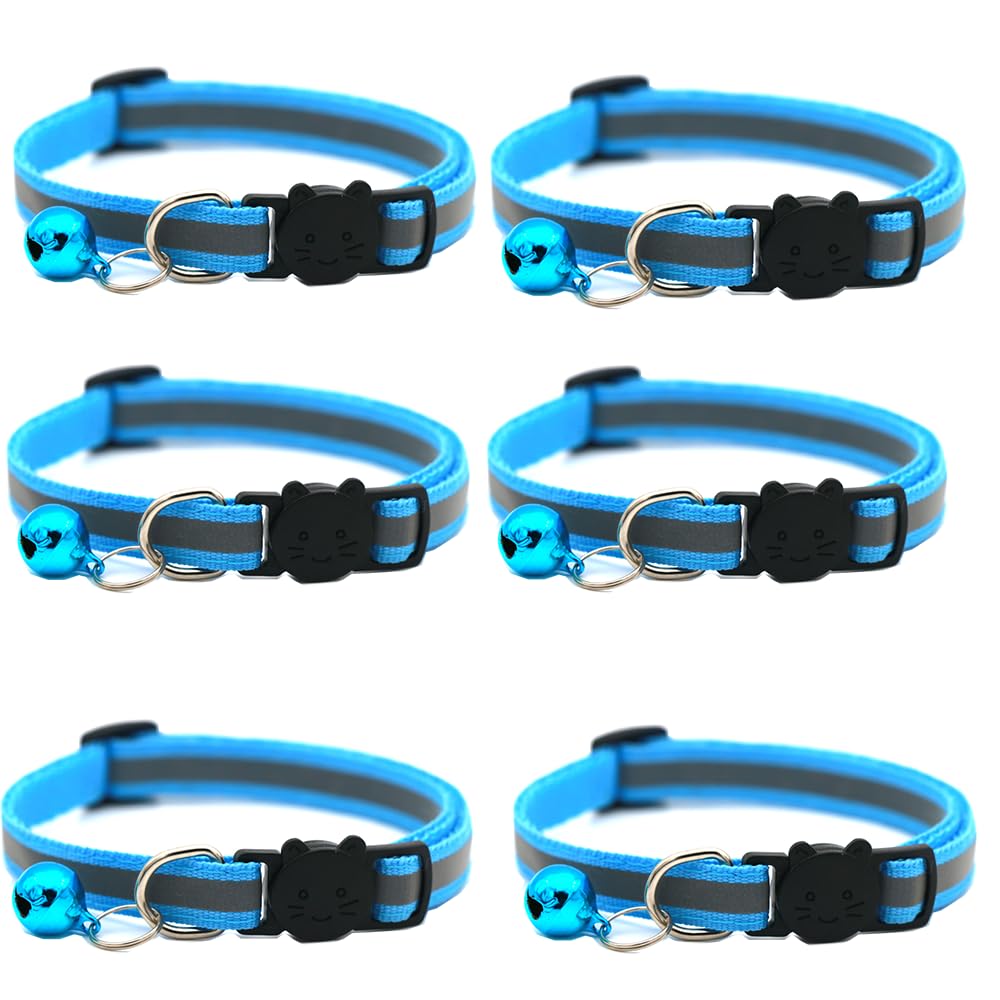 Hepplly 6-Pack Katzenhalsbänder Quick Release Reflective Kit