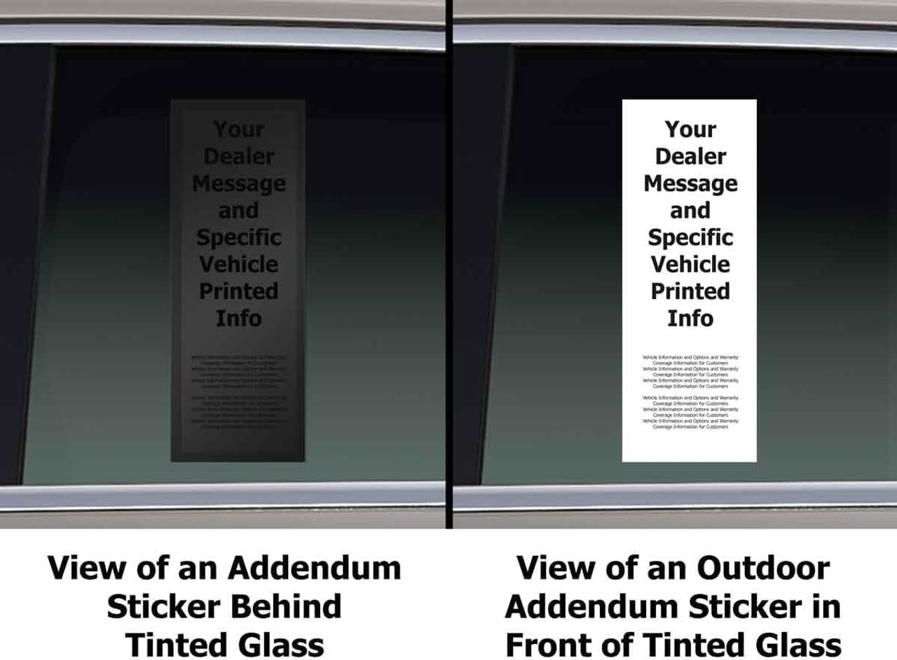 MICRO TEC Blank Addendum Window Stickers - Auto Dealer Window Stickers, Printable Self Adhesive Car Window Forms, Laser Printer Sticker Paper, Interior Glass Labels, 4.5 × 11 Inch - Pack of 500