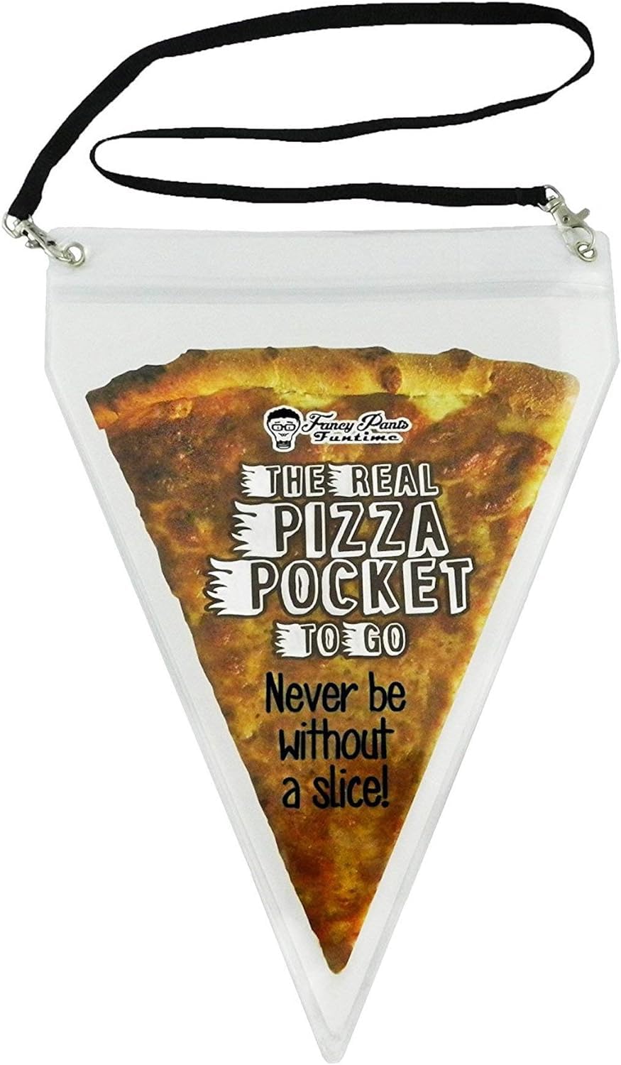 FancyPants FunTimeThe Real Pizza Pocket to Go - Pizza Lover Gag Gift - Largest Pizza Necklace in The World