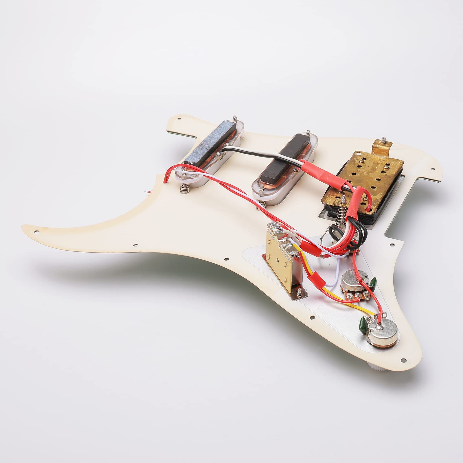 SSH - Juego de golpeadores precableados cargados, 11 agujeros cargados para guitarra, pastillas Humbucker con cuerdas + herramienta de reparación, para guitarra eléctrica Fender Stratocaster