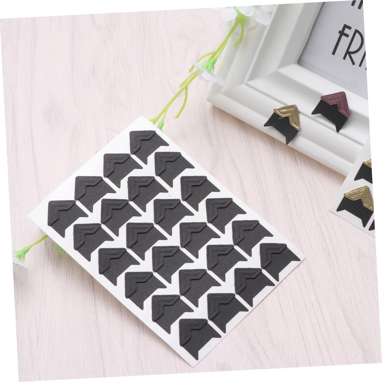 Anneome 15sheets Self-Adhesive Photo Corners Retro for Scrapbooking Photo Albums and Memory Books Easy to Use