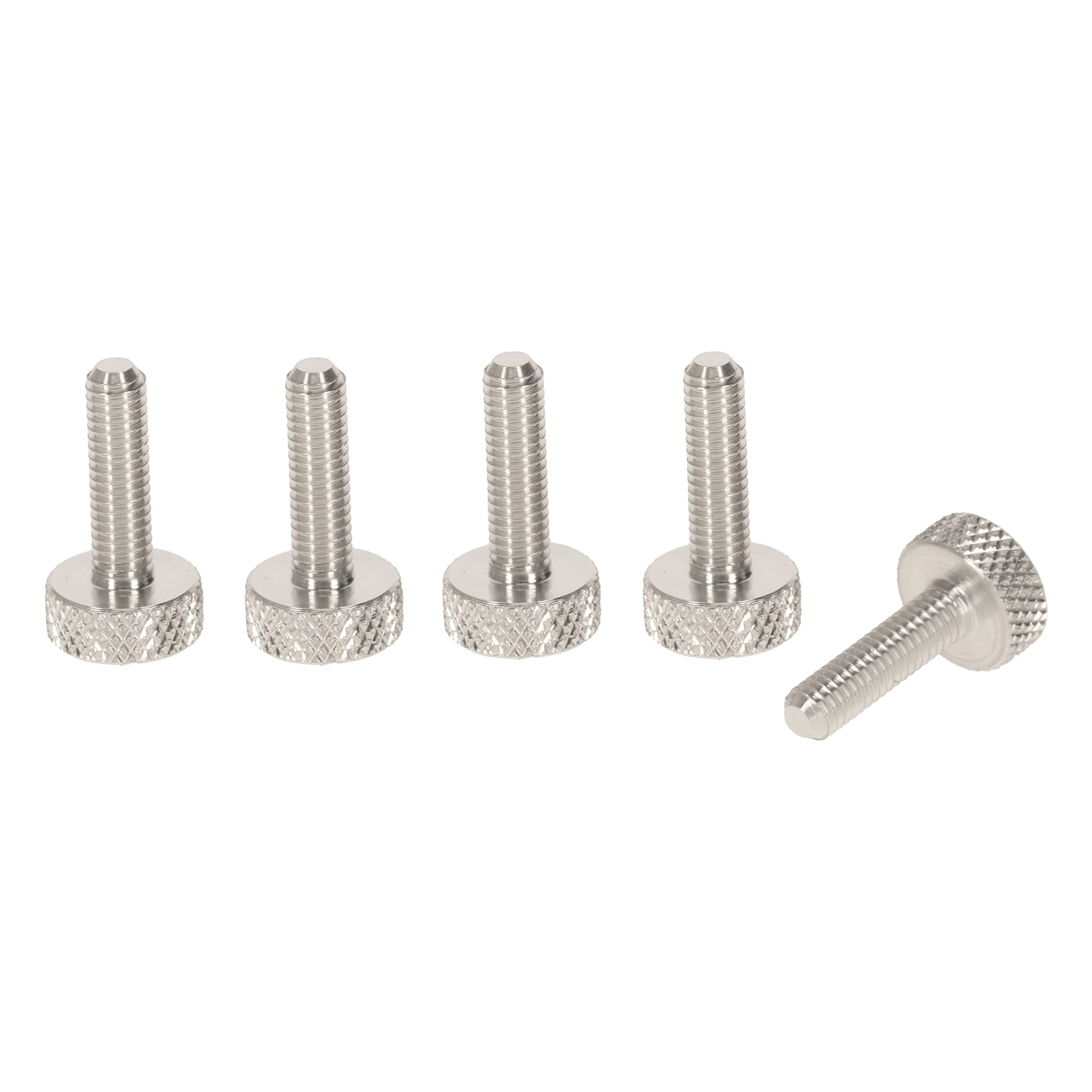 PrecisionGeek M6 Rändelschrauben aus Aluminium – Silber – 15 mm Länge – Set mit 5 Stück