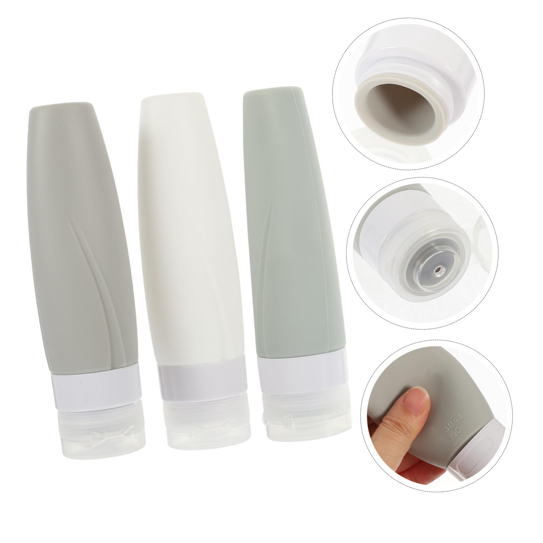 Ipetboom 9piezas Botellas De Silicona Para Viaje Recipientes Rellenables y Prueba De Fugas Para Lociones y Champús Para Cosméticos y Artículos De Tocador