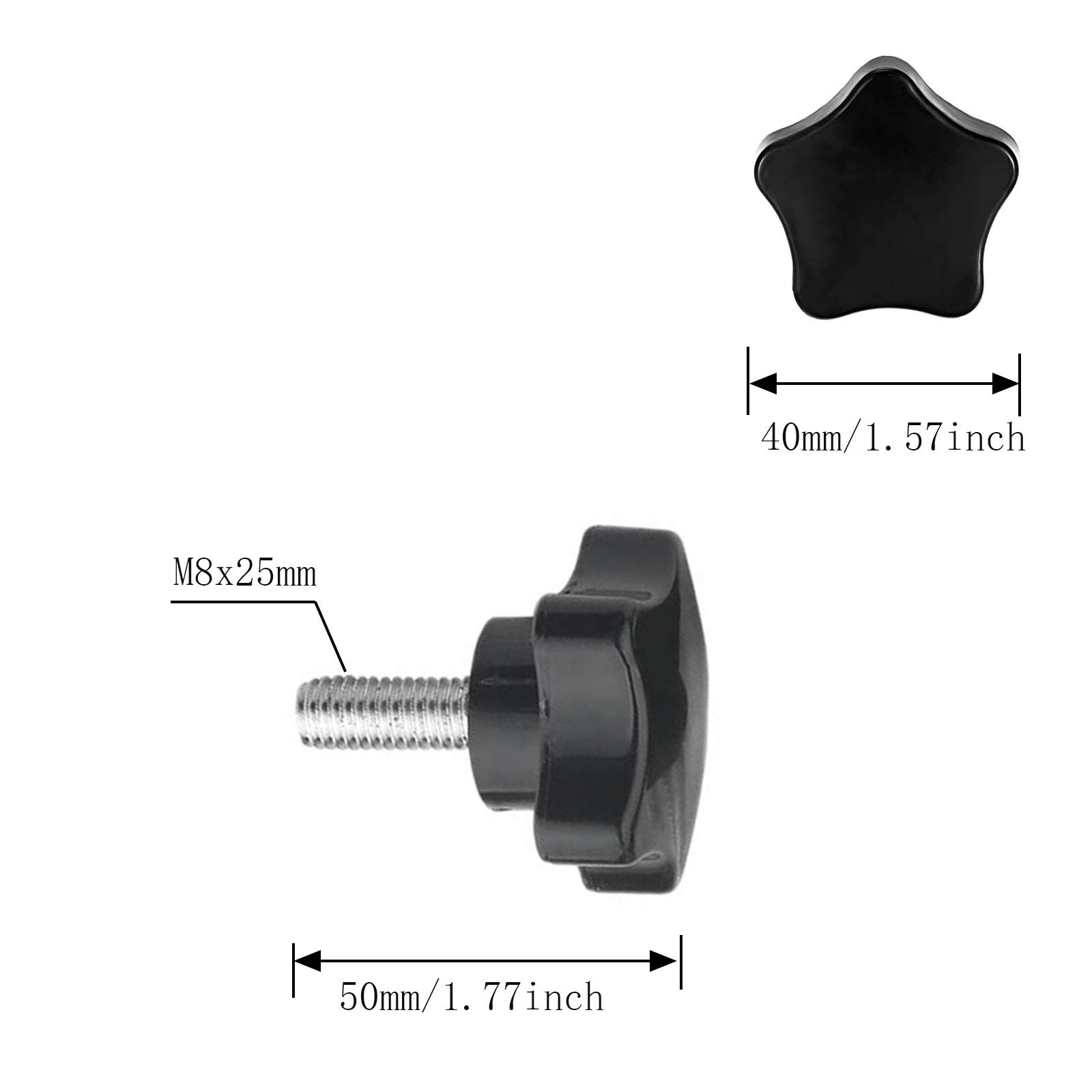 Carbon Steel Threaded Knurled Thumbscrew, 10 PCS M4 X 10 Mm Mount Bolts - View #6